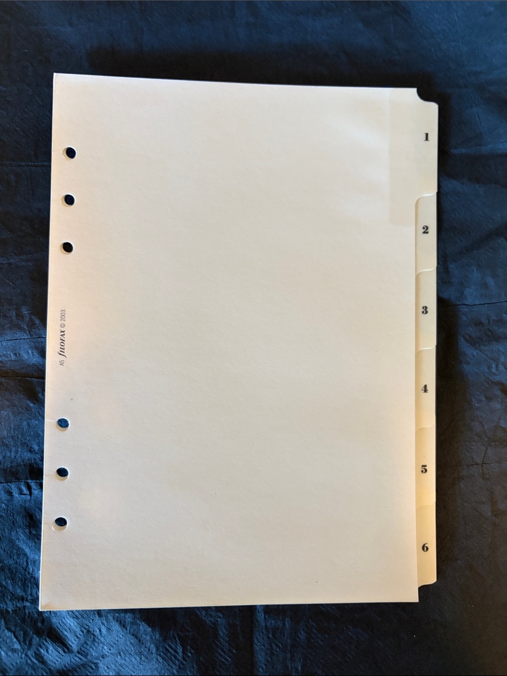 🗂️ filoFAX 1-6 dividers
